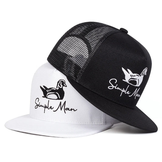 Unisex Simple Man Duck Embroidery Hip-hop Net Hats Spring Summer Outdoor Adjustable Casual Baseball Caps Sunscreen Hat