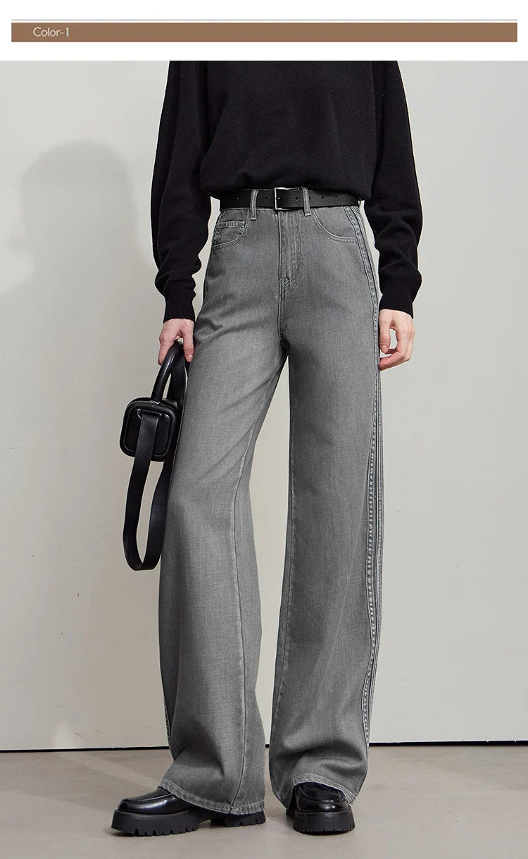 Women's Denim Classic Casual Retro Wide Leg Loose Pants Woman Clothing Office Lady 2025 Autumn New Jeans Pants 12543052
