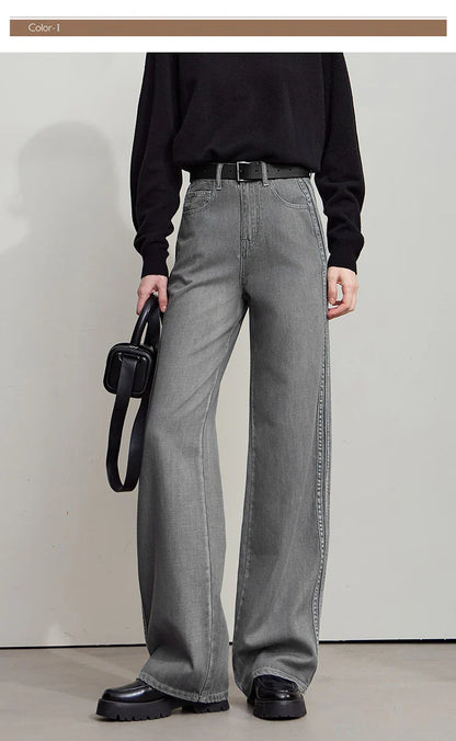 Women's Denim Classic Casual Retro Wide Leg Loose Pants Woman Clothing Office Lady 2025 Autumn New Jeans Pants 12543052