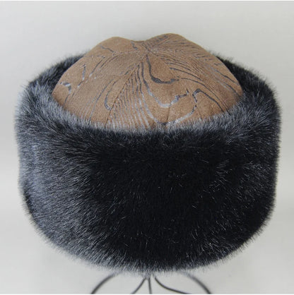Hot Sale Faux Mink Fur Hat Winter Genuine Baseball Cap Russia Fashion Elegant Lady Warm Faux Fur Ball Straw Hat