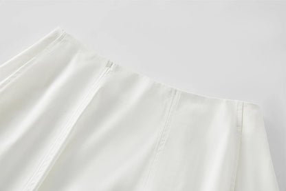 FSLE تنورة أنيقة على طراز التنقل بتصميم برعم الزهرة للنساء صيف 2025 وصل حديثًا بخصر ملتصق ومضادة للتجاعيد 25FS12515