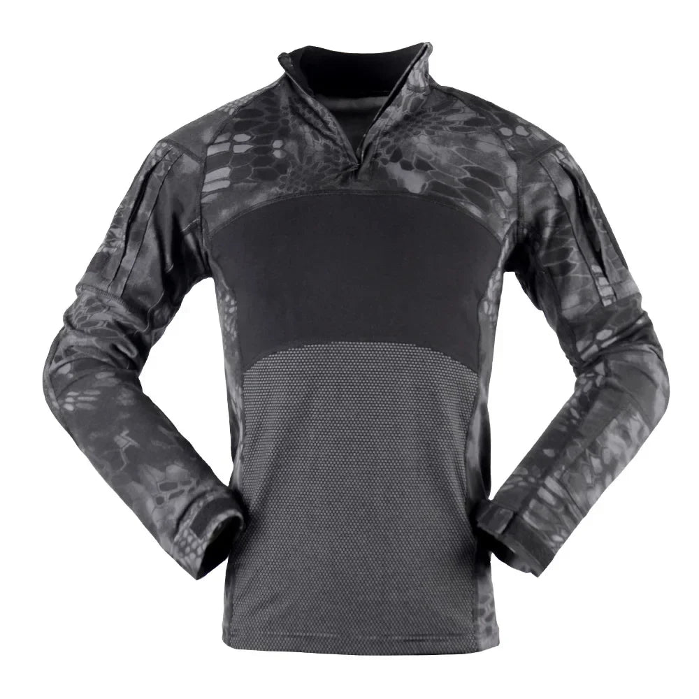 Airsoft Paintball Shirts Multicam CP Camo Cotton Tactical Shirt Men Army Military Combat T-Shirt Hunting Clothing Wear-resisting