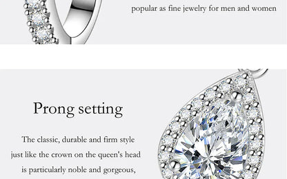 1CT Pear Cut Moissanite Earrings for Women S925 Pure Silver Laboratory Cultivated Diamonds Elegant Wedding Jewelry