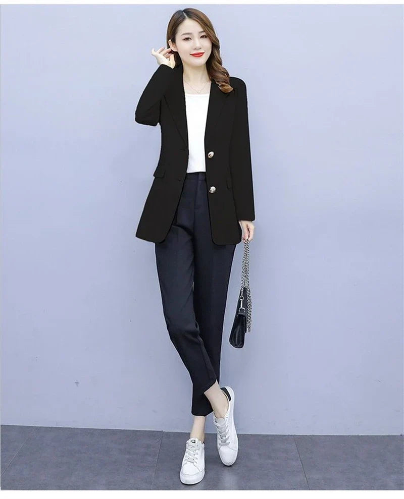 Spring Autumn Office Lady Blazer For Women 2025 Long Sleeve Slim High Quality Blazers Mujer Coats Jacket Winter Clothing Outwear