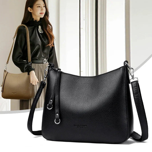 New Luxury Designer Handbag Solid Color PU leather Women Shoulder Bag Casual Crossbody Bags for Women New Zipper Messenger Bag