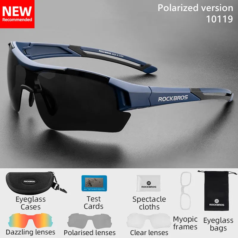 Polarized Cycling Glasses Men Sports Sunglasses Road MTB Mountain Bike Bicycle Riding Protection Goggles Eyewear 5 Lens