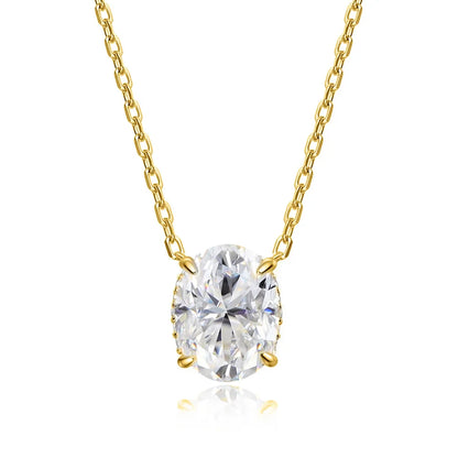 1-4.5ct Oval Cut Moissanite Necklaces for Women Daily Jewelry Solid 925 Silver Chain Wrap Diamond Pendant Birthday Gift
