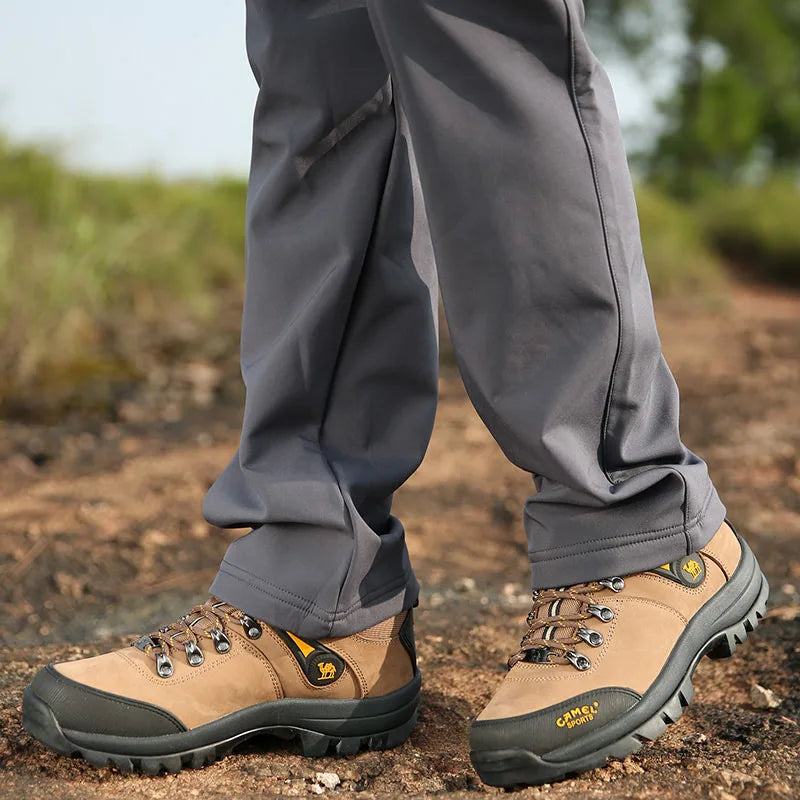 Outdoor Hiking Shoes Waterproof Breathable Leather Tactical Trekking Shoes for Men Male Sneakers Climbing 2025 New