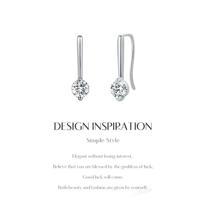 Sparkling D Color Moissanite Drop Earrings 925 Sterling Silver Classic Geometric Dangle Earrings For Women Fine Jewelry