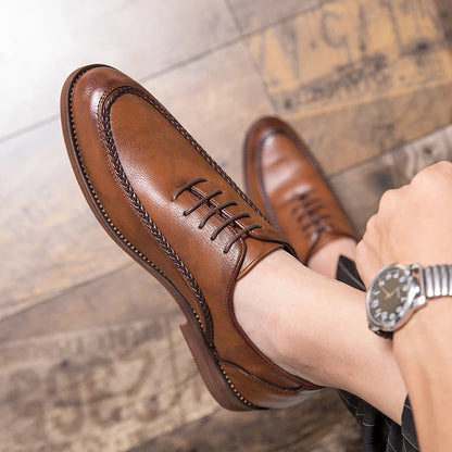 Spring Autumn New Men's Genuine Leather Casual Shoes Outdoor Work Shoes Office Dress Shoes Men's Wedding Shoes Free Delivery