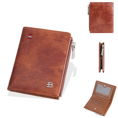New PU Leather Men Wallets High Quality Zipper Short Desigh Card Holder Male Purse Vintage Coin Holder Men Wallets