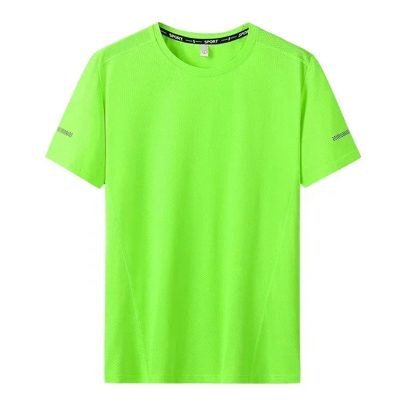 3pcs Summer Sport T-shirt for Men Plus Size 6XL/7XL Quick Dry Tees Oversized Round Neck Short Sleeve Fitness Running T-shirt