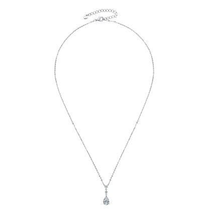 Exquisite 7x10mm Pear Cut Moissanite Pendant Necklace With Certificate for Women 925 Sterling Silver Chains Jewerly Gift