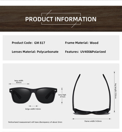 Natural Bamboo and Wooden Sunglasses VIP Manual Polarized Glasses Luxury Brand Environmental Degradable Glasses Gift Box