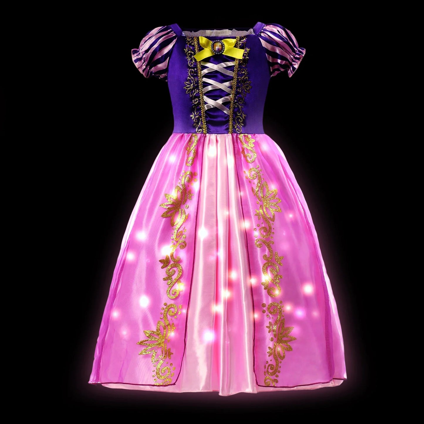 2025 Evening Party Girls LED Lights Elsa Anna Kids Princess Dress Coslplay Halloween Luminous Prom Gowns