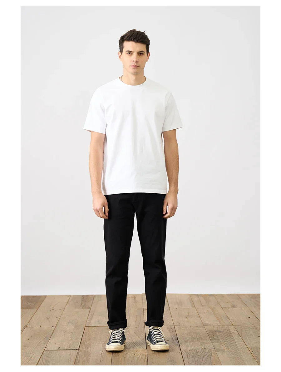 2026 Summer New Oversize 310gsm 100% Cotton T-shirts Men Quality Breathable Solid Color Comfortable Tops