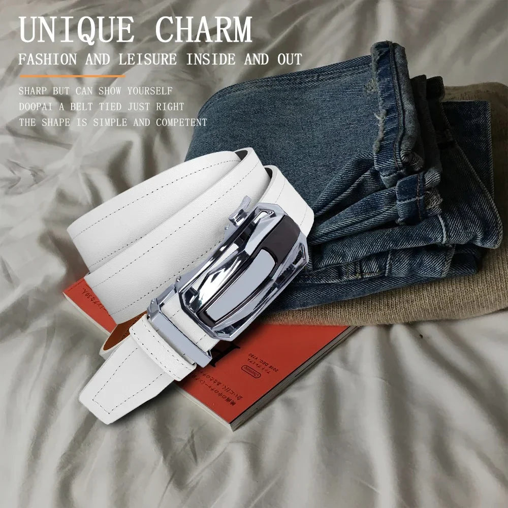 Mens Belt Automatic Metal Alloy Buckle Belt High Quality PU Luxury Belt for Men Belt Strap Male High Quality Designers 105 115cm