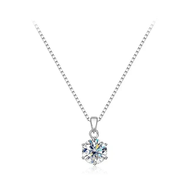 1-10Carat Moissanite Diamond Pendant Necklace for Women S925 Silver D Color VVSI Clarity Solitaire Diamond NeckchainCertified