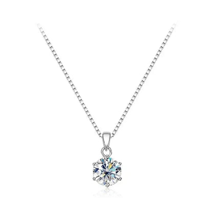 1-10Carat Moissanite Diamond Pendant Necklace for Women S925 Silver D Color VVSI Clarity Solitaire Diamond NeckchainCertified