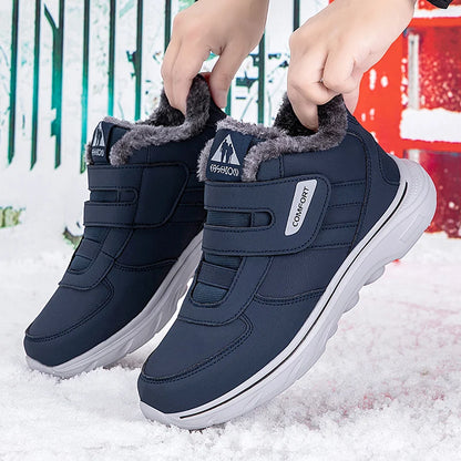 New Winter Men's Sneakers Thick Plush Warm Men's Snow Boots Lightweight Men's Ankle Boots Handmade Men's Outdoor Cotton Boots