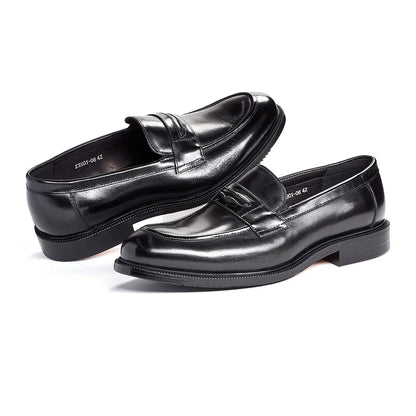 Men's Formal Leather Shoes British Style Oxford Loafers Round Toe Breathable Non-Slip Business Dress Wedding Office Casual Shoes