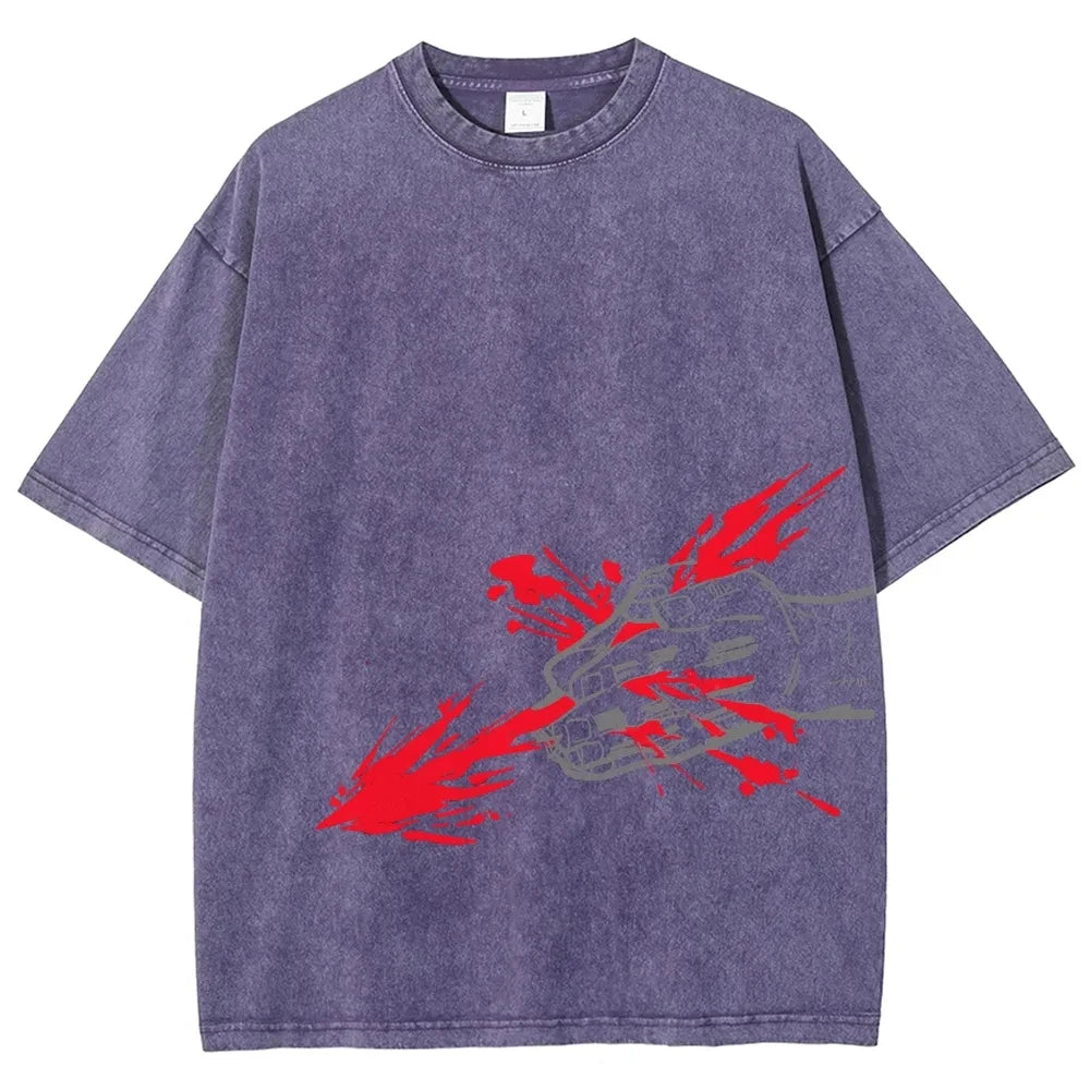 Japan Anime Jujutsu Kaisen Choso Cool Graphic T-shirt Men Casual Manga Tshirts Washed Vintage T Shirt Harajuku Male Cotton Tops