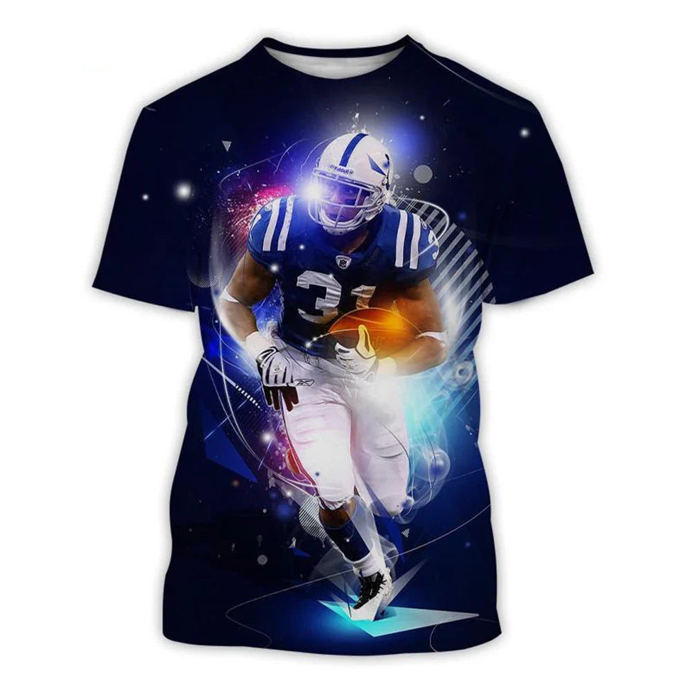 Summer fashion trend 3D printed men's short sleeved T-shirt personalized hip-hop comfortable round neck T-shirt sports top