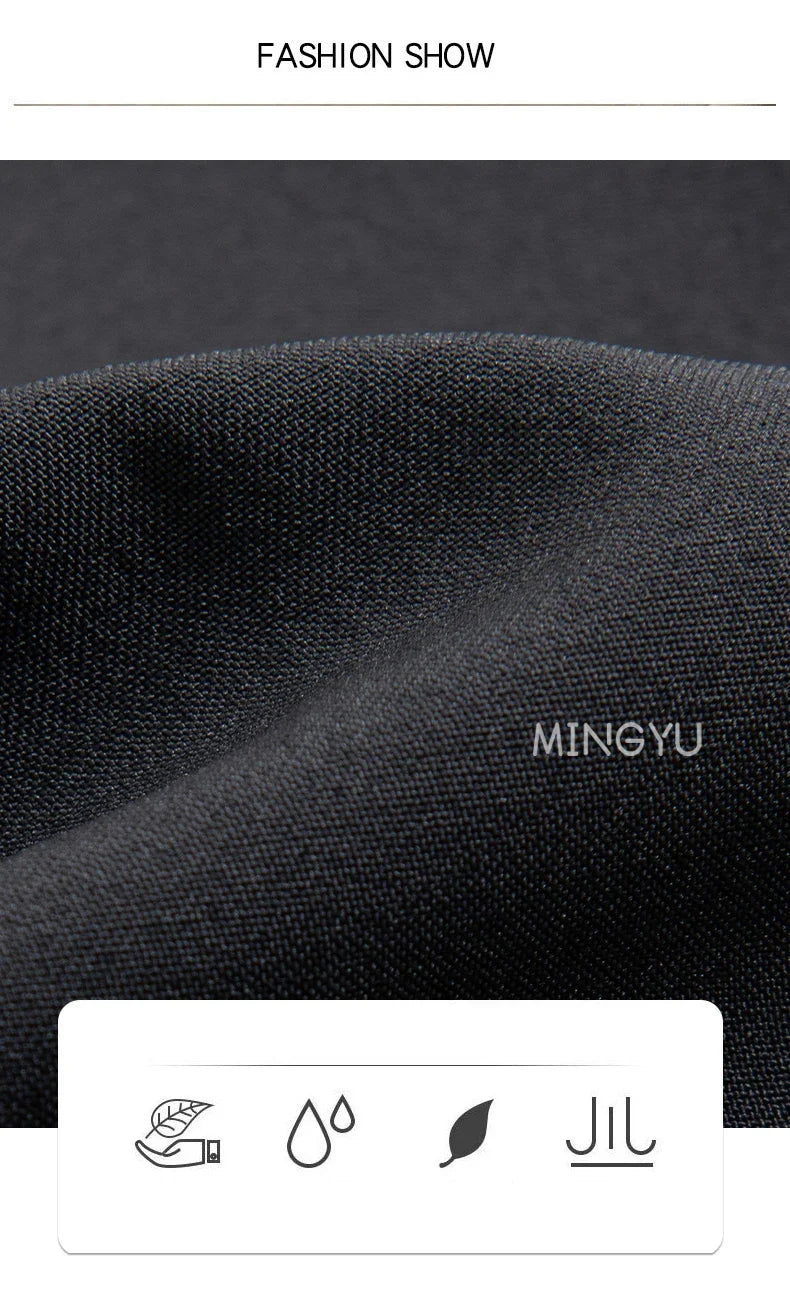 High Quality Lyocell Blend Summer Ankle Length Pants Men Business Elastic Waist Formal Suit Korean Social Work Trousers Male 40