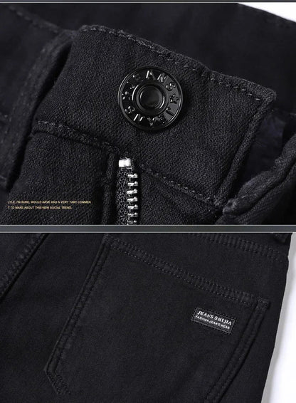 Men New Winter Classics Fleece Thick Warm Jeans Men's Loose Straight Elastic Denim Pants Casual Plush Trousers Large Size 28-40