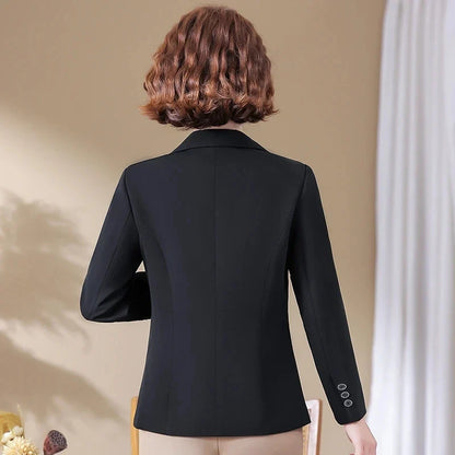 Fashion Ladies Blazer Short Women Blazer Autumn New Korean Office Lady Notched Collar Retro Chic Casual Solid Suit Jackets 2025