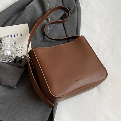 Super Popular Spring and Summer Commuter Bucket Bag for Women 2026 New Style Pu Leather Women's Bag with a High-End Feel, Large Capacity, Single Shoulder Crossbody Bag for Work