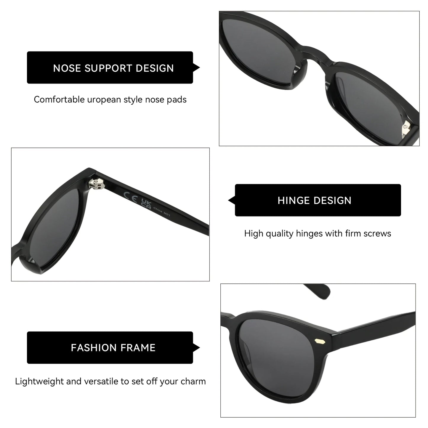 Classical High-quality Acetate Polarized Sunglasses Unisex UV400 Protection Shade Retro Round Sun Glasses ZS6211