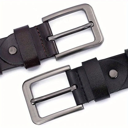 Belt for Men Original Genuine Leather Alloy Metal Pin Buckle Waist Belt Straps Plus Extra Size 105 110 120 130 140 150 160 170cm