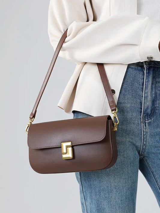 Genuine leather woman bag small square shoulder bag Handbags ladies crossbody bags luxury designer minimalism bag tofu bag