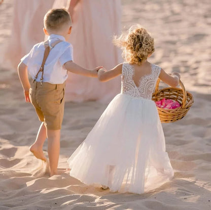 New Flower Girl Dress Baby Kids Summer Princess Party Lace Wedding Birthday Dresses Children Clothing 2 4  6 8 10 12 14