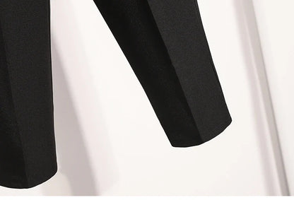 Plus Size Pants Woman 2026 Spring Autumn New Arrival High Waist Suit Pants High Quality Korean Style Straight Trousers