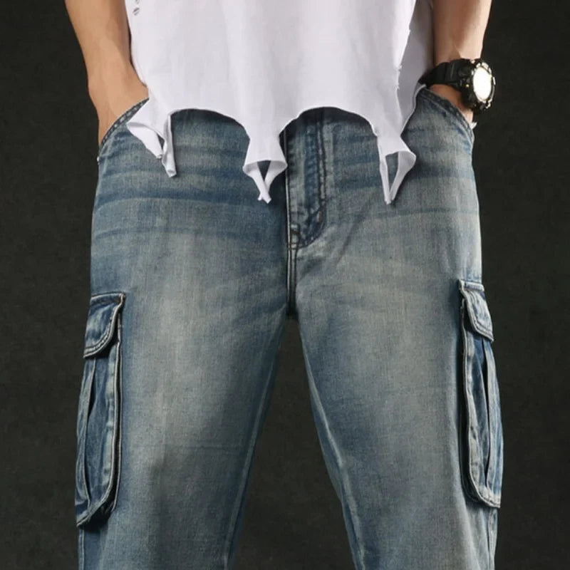 2025 Men‘s New Mens Plus Size Loose Baggy Denim Shorts Fashion Streetwear Hip Hop Skateboard Cargo Jeans Short for Male Men