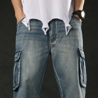 2025 Men‘s New Mens Plus Size Loose Baggy Denim Shorts Fashion Streetwear Hip Hop Skateboard Cargo Jeans Short for Male Men