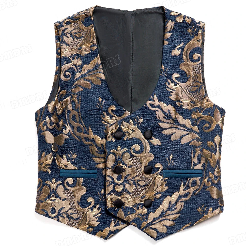 Luxury 4-Piece Set Suit Set for Boys 3-14 Years, Slim Fitting Jacket Vest Pants Bow-tie, Wedding Dresswear for Chidren In Stock