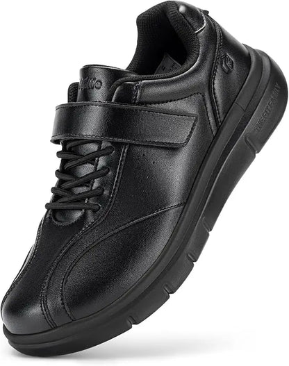 Men Wide Walking Shoes Casual Comfortable Oxford Shoe Lightweight Arch Support Non-Slip Leather Business Sneakers