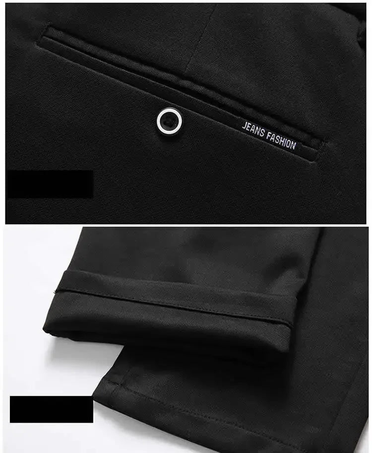 Black Suit Pants for Men Spring and Autumn Stretchy and Non-Ironing Office Trousers Slim Fit Formal Pants for Men Dress Pants
