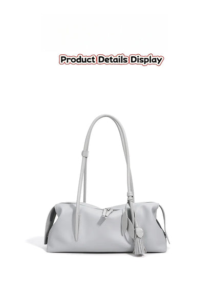 2026New Women's Casual Top Grain Leather Shoulder Bag Large Capacity Soft Pillow Handbag Underarm Tote for Daily Commute