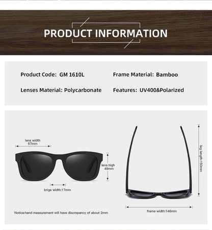 Natural Bamboo And Wooden Sunglasses VIP Manual Polarized Glasses Luxury Brand Environmental Degradable Glasses Gift Box