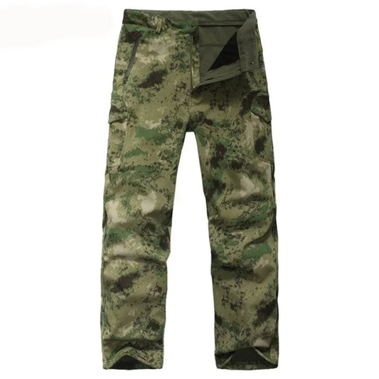 Tactical Pants Soft Shell Fleece Cargo Pants Men Hunting Pants Camouflage  Pant Casual Trousers Unisex Waterproof