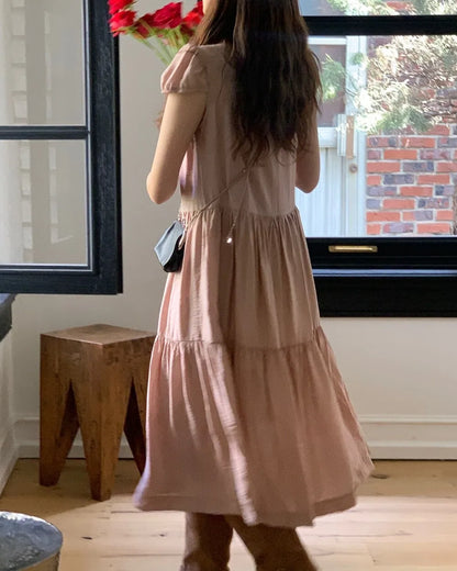 Spring 2025 Chic A-Line Dr Korean Sle Long Svel Women's Faionable Gown Ele Personali Commute Suitable Dr