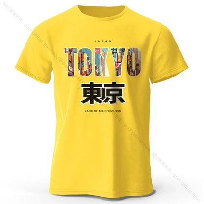 Tokyo Printed Fashion Forward 100% Cotton T-Shirt, Ultra Soft Round Neck Short Sleeve Tee, Perfect for Men & Women