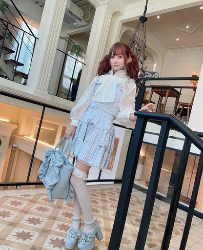 Japanese Sle Lace Trim Painful Bag Small Fraance Sle Handbag Single oulder Satchel Embellied with Button And Pleate...