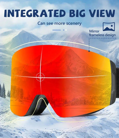 Photochromic Ski Goggles Magnetic Anti-Fog Lenses UV400 Protection Men Women Ski Goggles Snow Sunglasses Sports Eyewear