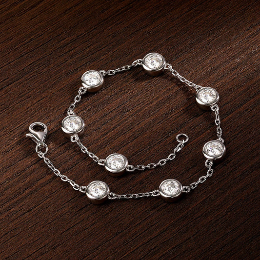 D VVS Tous les bracelets de tennis en moissanite 4 mm 2,4 carats en diamant de laboratoire pour femme en argent sterling 925