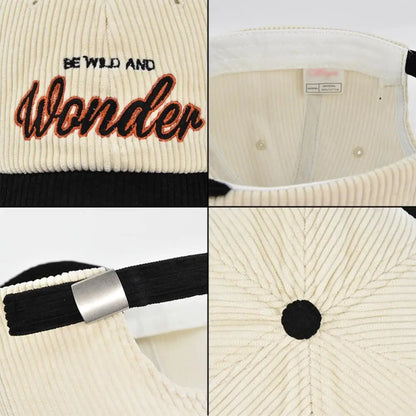 Corduroy Embroidery Baseball Cap Korean Retro Adjustable Hat for Men Women Casual Outdoor Travel Breathable Fashion Sports Wear